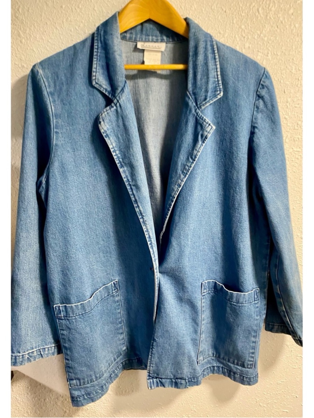 Casual Light Blue Denim Blazer Jacket